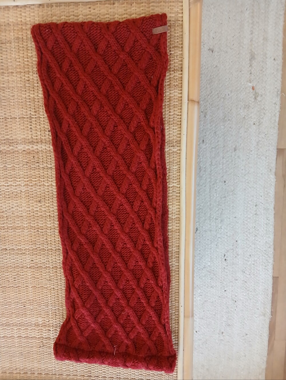 Cozy Cable Knit Red Throw by